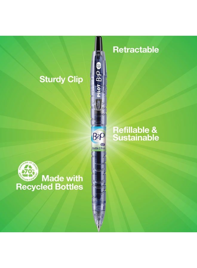 PILOT B2P - Bottle to Pen Refillable & Retractable Rolling Ball Gel Pen Made From Recycled Bottles, Fine Point, Black G2 Ink, 12-Pack (31600) - Image 3