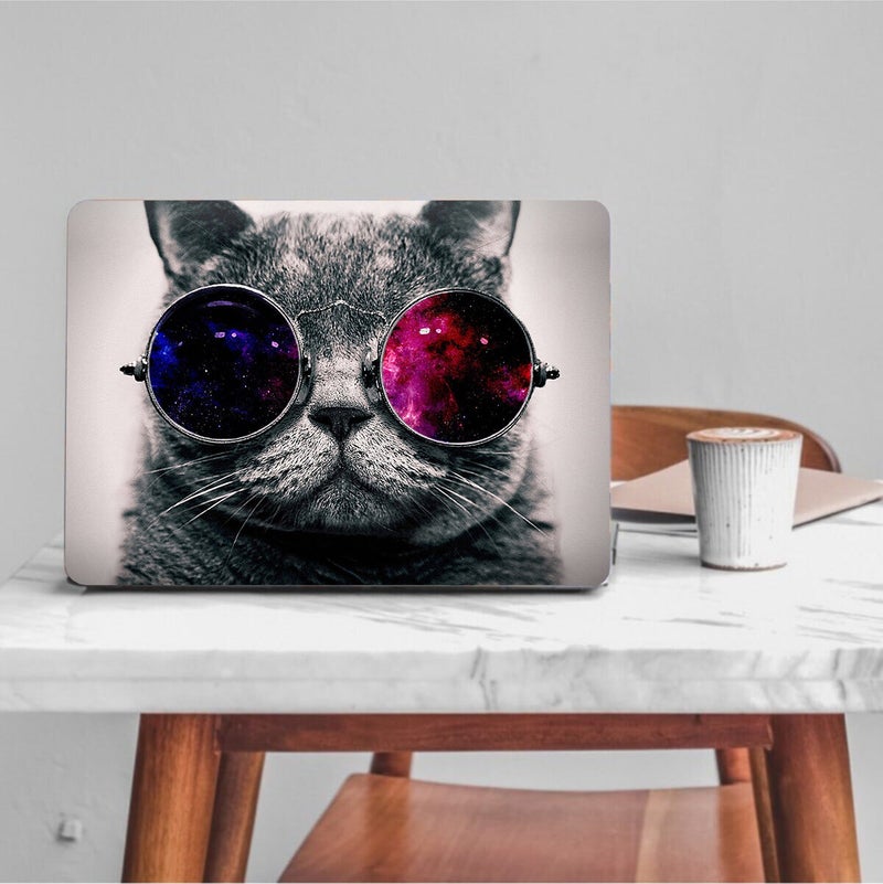 Walldeco Glasses Cat Notebook - Laptop Sticker Covering 
