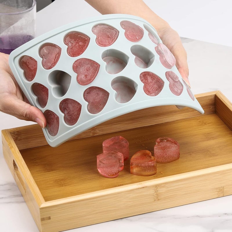 BTYMS Heart Shaped Ice Cube Trays with Lid, Chocolate Mold, Easy Release Ice Trays, 21-Cavity Silicone Heart Molds for Ice Cubes, Gelatine, Baking and Candy - Image 5