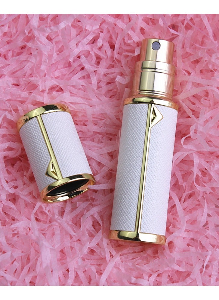 Perfume Bottles Empty Refill Perfume Atomizer Refillable Portable Mini Perfume Atomizer Perfume Spray bottle Atomizer for Travel Leaking Proof Luxury Leather 5ml (White) - Image 5