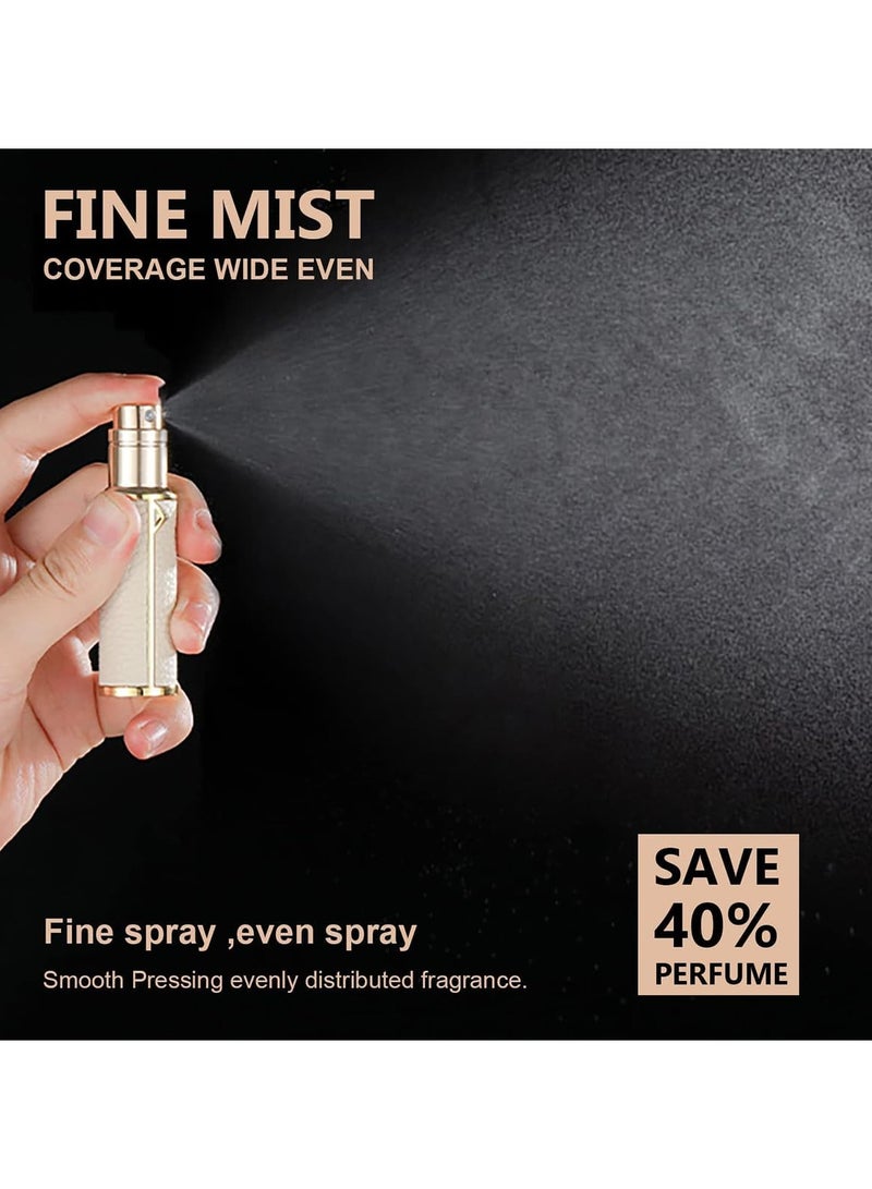 Perfume Bottles Empty Refill Perfume Atomizer Refillable Portable Mini Perfume Atomizer Perfume Spray bottle Atomizer for Travel Leaking Proof Luxury Leather 5ml (White) - Image 3