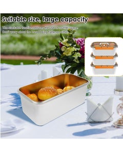 Excefore Stainless Steel Bread Box with Lid, Time Recording Bread Keeper, 6000ml Rectangular Bread Saver, Reusable Meal Prep Containers for Home, Travel, Work, Party, Leftovers(Orange Buckle)  - Image 4