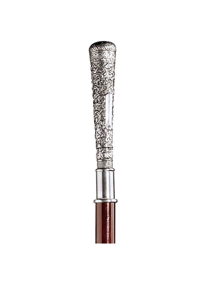 Design Toscano Bachelor Walking Stick, 89 cm, Pewter Handle and Hardwood Cane, Silver - Image 1