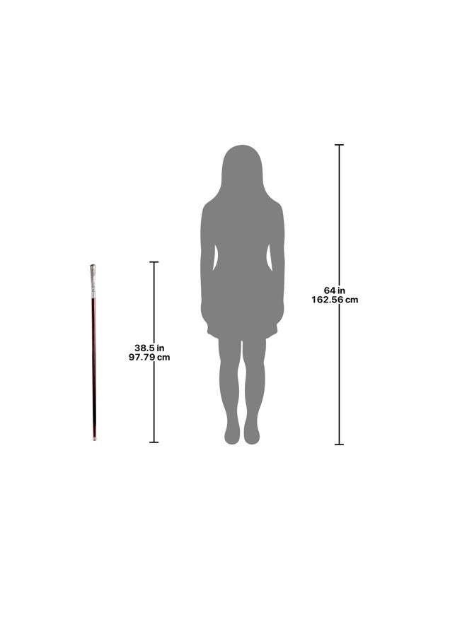 Design Toscano Bachelor Walking Stick, 89 cm, Pewter Handle and Hardwood Cane, Silver - Image 3