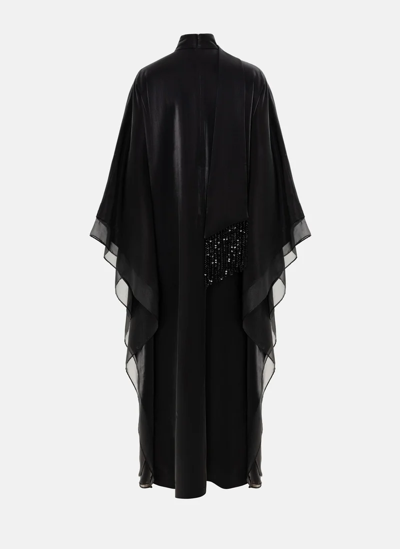 Lichi  Viscose maxi dress with matching wide scarf for Women | Best Price UAE