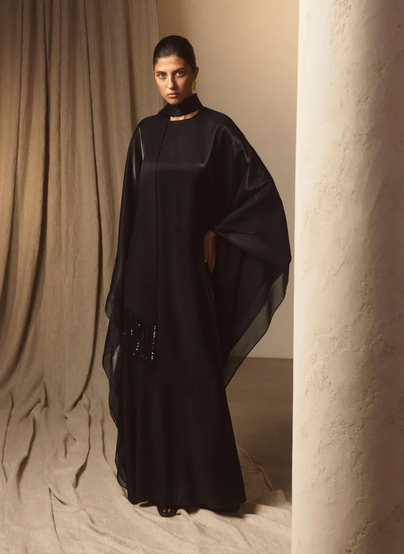 Lichi  Viscose maxi dress with matching wide scarf for Women | Best Price UAE
