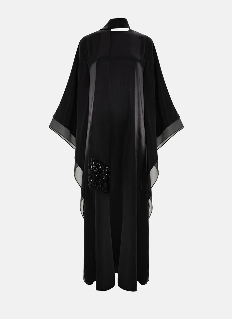 Lichi  Viscose maxi dress with matching wide scarf for Women | Best Price UAE
