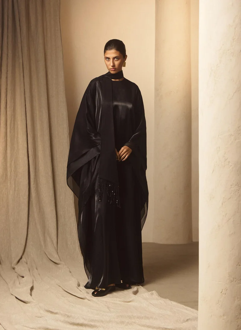 Lichi  Viscose maxi dress with matching wide scarf for Women | Best Price UAE