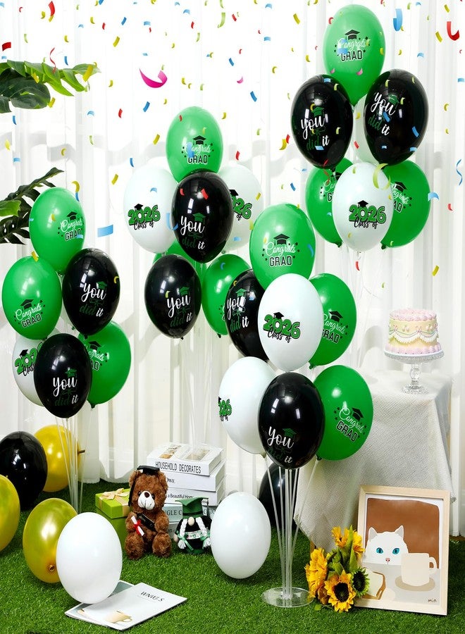 Relaxgiant 4 Set Graduation Party Balloon Stand Kits for Table Centerpieces Balloon Tables Holders with Congrats 2026 Graduation Party Decorations for School College Photo Props(Green) - Image 5