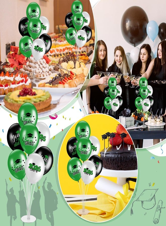 Relaxgiant 4 Set Graduation Party Balloon Stand Kits for Table Centerpieces Balloon Tables Holders with Congrats 2026 Graduation Party Decorations for School College Photo Props(Green) - Image 3