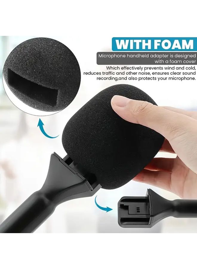 Universal Wireless Lavalier Microphone Handheld Stand With 2 Sponge Cover For Photography Interviews Recording - Image 4