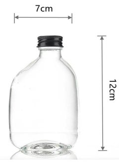 FUFU 12pcs 100ml empty juice bottle glass milk beverage bottle  bottle  bottle party drink shop coffee shop black lid  - Image 2