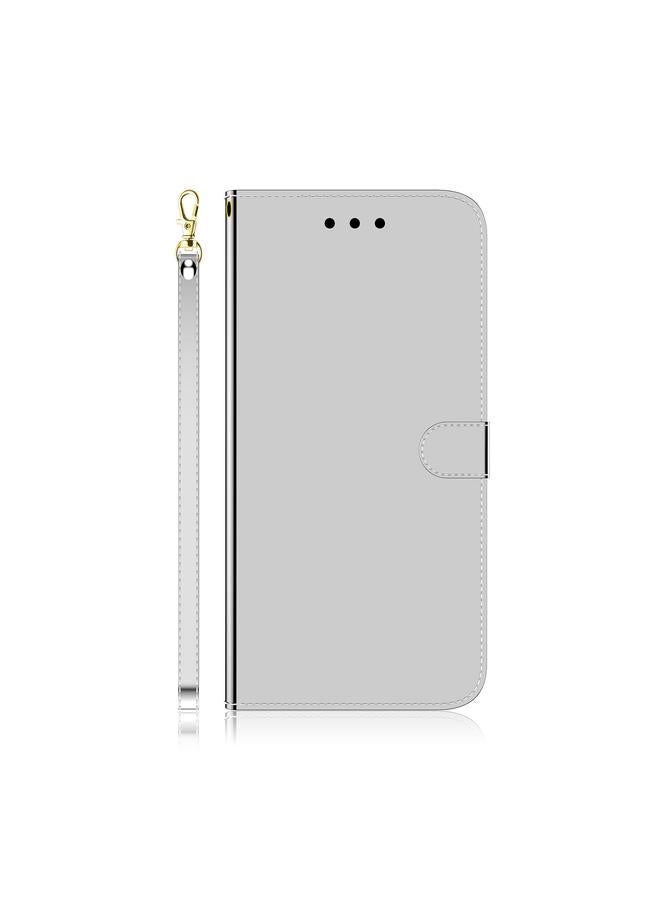 اس-توب جراب هاتف Honor X8 من الجلد الصناعي بسطح مرآة مقلد مع قلاب أفقي - Image 2