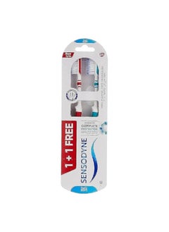 Sensodyne Toothbrush for Sensitive Teeth, Advanced Complete Protection Brush with Soft Bristles, Pack of 2, Assorted Color