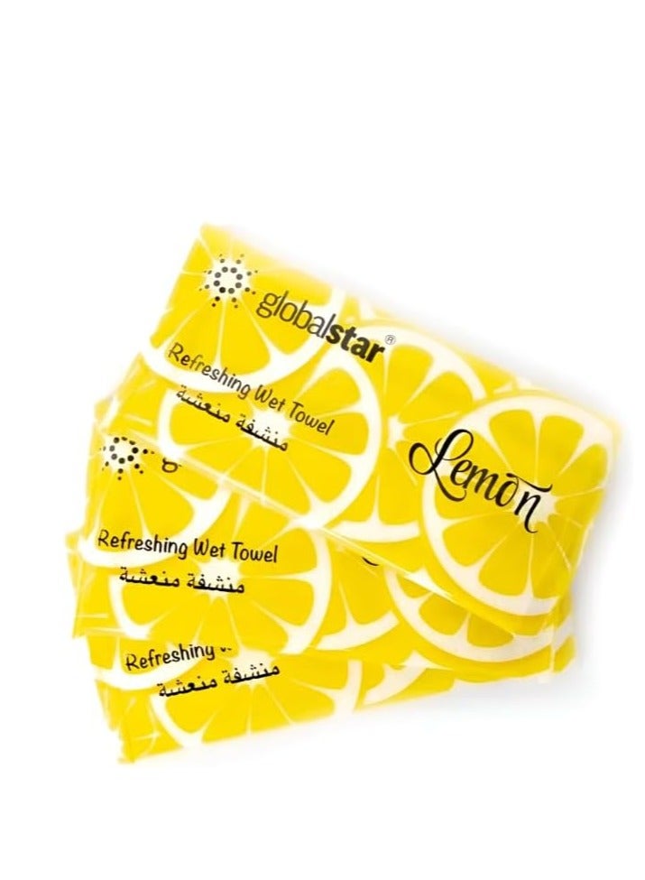 Globalstar Refreshing Wet Towels Lemon Scent – Premium Perfumed Cotton Towels for Hygiene and Freshness, Ideal for Daily Use - Image 1