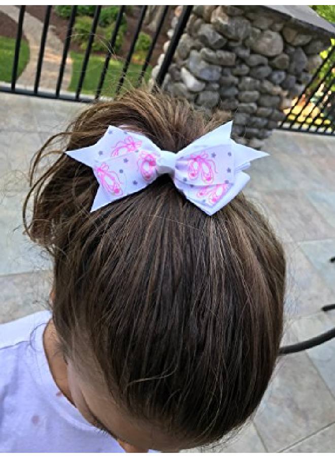 Infinity Collection Dance Hair Bow With Pink Ballet Slippers Dance Hair Accessories Dance Elastics Gift For Dance Recitals Birthday Or Just Because - Image 3