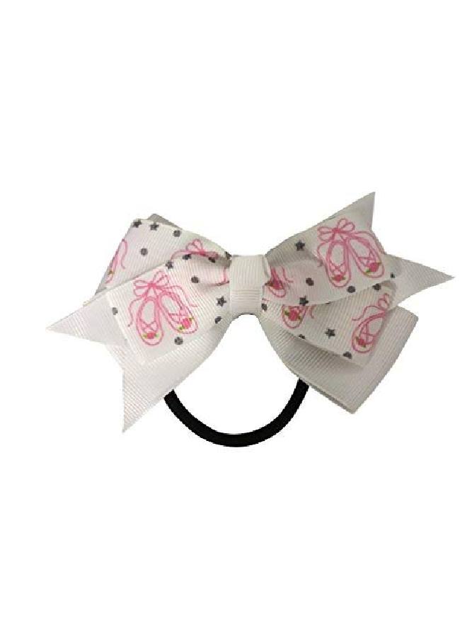 Infinity Collection Dance Hair Bow With Pink Ballet Slippers Dance Hair Accessories Dance Elastics Gift For Dance Recitals Birthday Or Just Because - Image 2