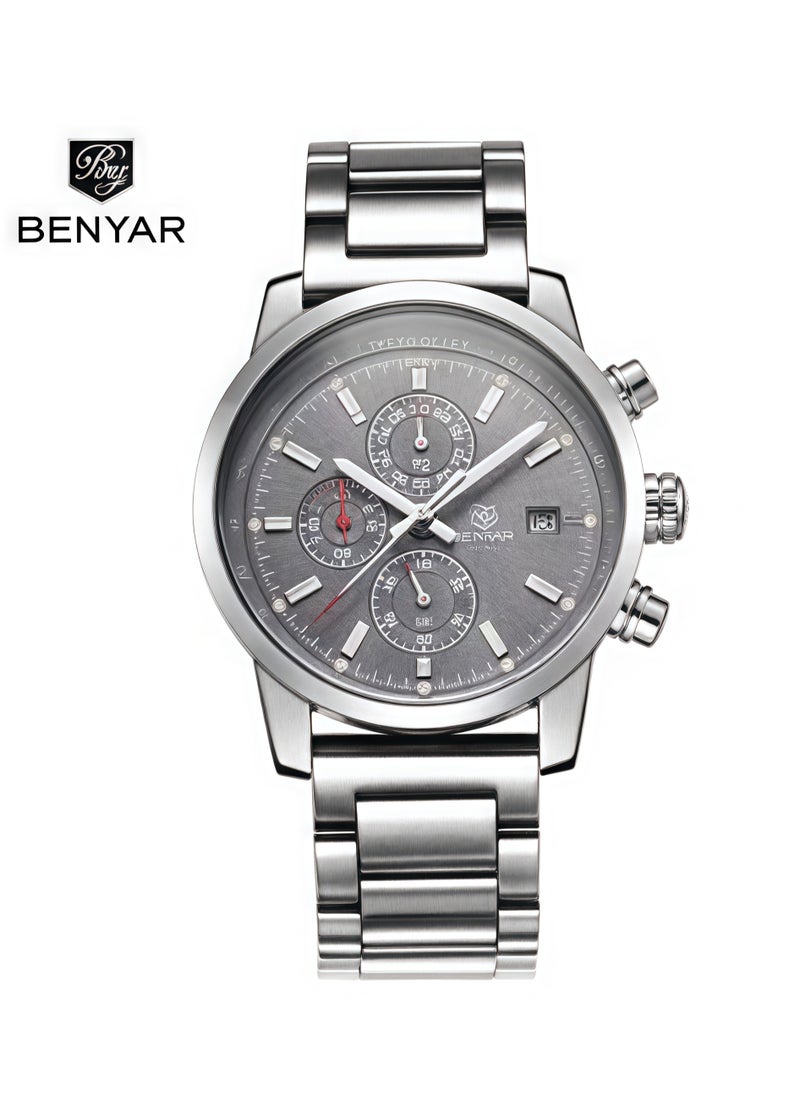 BENYAR Men's Quartz Watches, Waterproof Sports Chronograph Watches, Men's Automatic Date Watches  - Image 1