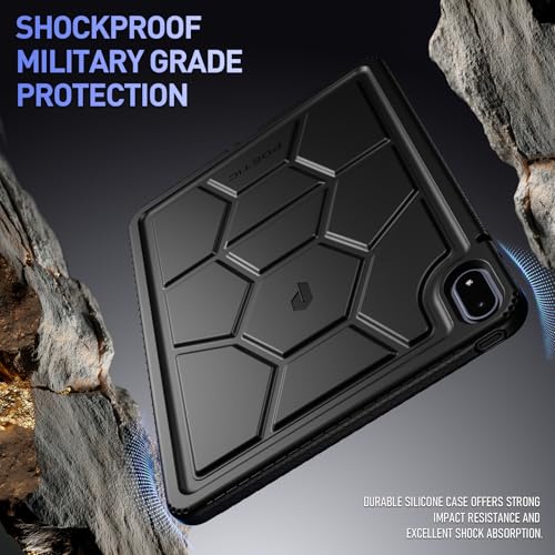 Poetic TurtleSkin Case for OnePlus Pad 3 13.2 inch (2025), Heavy Duty Shockproof Rugged Kids Friendly Drop Protection Silicone Cover Case, Black - Image 4