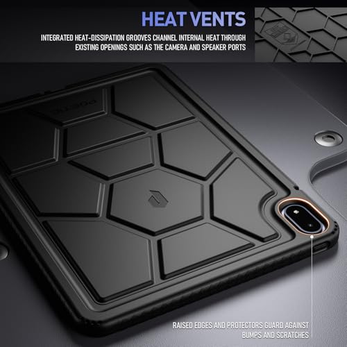 Poetic TurtleSkin Case for OnePlus Pad 3 13.2 inch (2025), Heavy Duty Shockproof Rugged Kids Friendly Drop Protection Silicone Cover Case, Black - Image 3