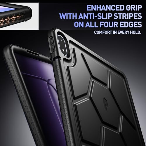Poetic TurtleSkin Case for OnePlus Pad 3 13.2 inch (2025), Heavy Duty Shockproof Rugged Kids Friendly Drop Protection Silicone Cover Case, Black - Image 5