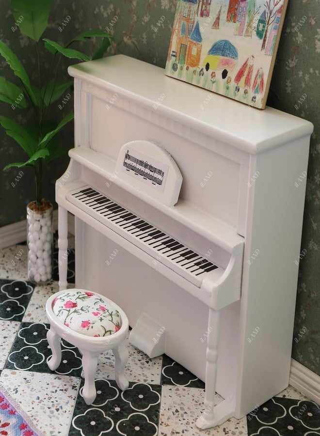 iLAND Dollhouse Furniture Bedroom Set Doll House Mini Bed for Dolls Wooden Miniature Furniture with 1 12 Scale Accessories Pink Dollhouse Accessories Decor - Image 4