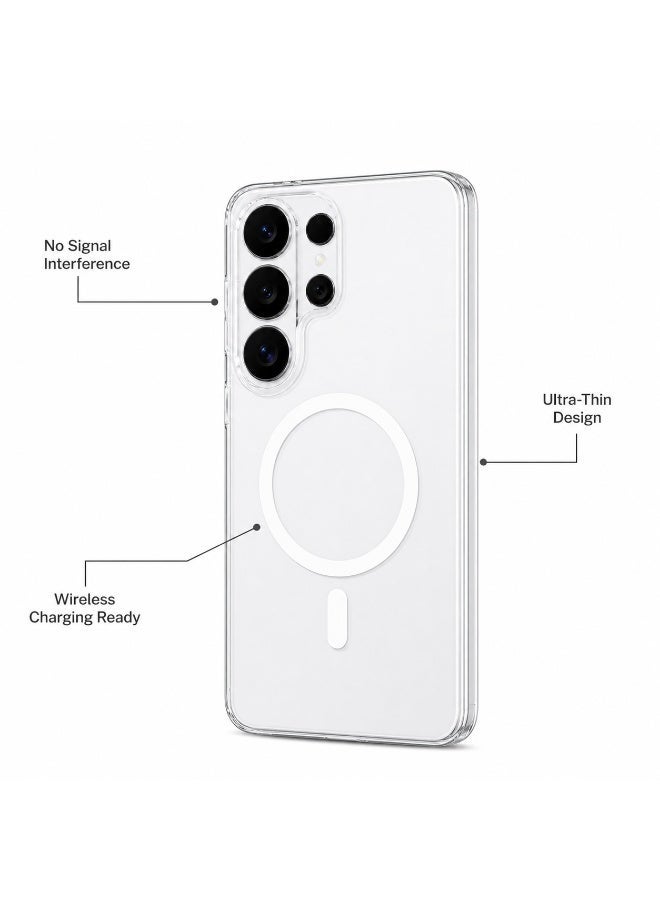 غطاء KUVETE لهاتف Samsung S26 Ultra، متوافق مع MagSafe، تصميم شفاف مقاوم للصدمات مع مغناطيس مدمج، يوفر حماية متكاملة للكاميرا مع الحفاظ على مظهر الهاتف الأصلي بأناقة عصرية - Image 3