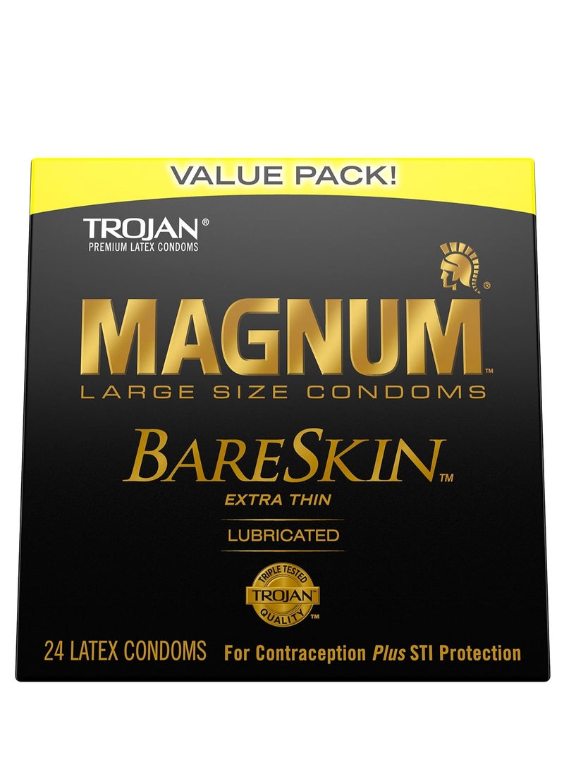 TROJAN Magnum Large Size Condoms 24 Latex