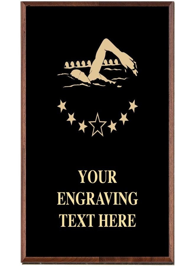 Crown Awards Swimming Plaques, Custom Engraved Male Swimming Trophy Plaque Award, Great Customizable Swim Team Gift Prime - Image 1