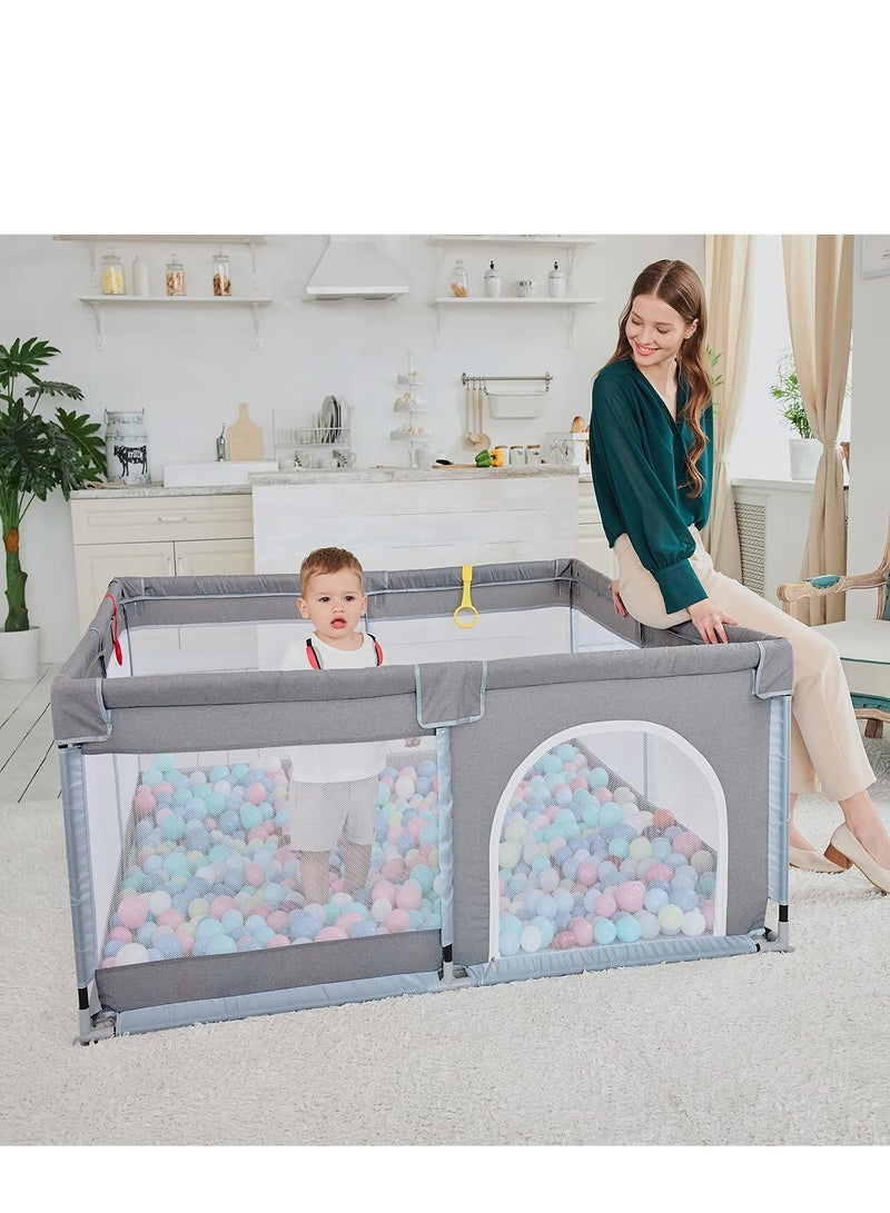Baby Playpen for Babies and Toddlers,Kids Activity Play Center with Mesh Anti-Fall,Baby Play Yards, Safety Indoor Baby Fence Play Area（127*127*68cm） - Image 4