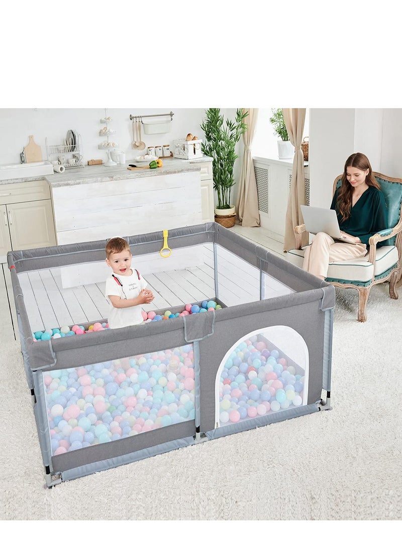 Baby Playpen for Babies and Toddlers,Kids Activity Play Center with Mesh Anti-Fall,Baby Play Yards, Safety Indoor Baby Fence Play Area（127*127*68cm） - Image 5