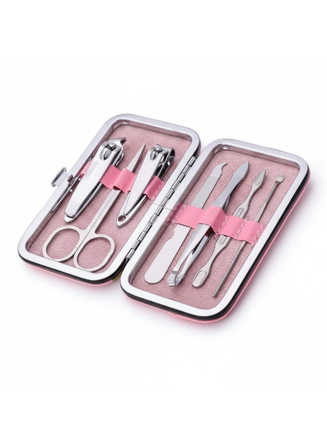 طقم مانيكير وباديكير احترافي من الفولاذ المقاوم للصدأ، يتضمن 7 قطع من مقصات الأظافر للرجال والنساء، وحقيبة أدوات عناية بالأظافر عالية الجودة، بتصميم متين وخفيف الوزن وأنيق للاستخدام المنزلي والسفر والعناية الشخصية - متعدد الألوان - Image 1