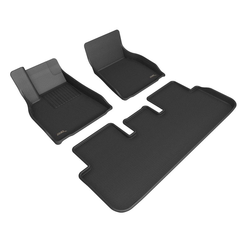 3D MAXpider Custom Fit Kagu Floor Mat Black Compatible with Tesla Model S 20212025 Full Set
