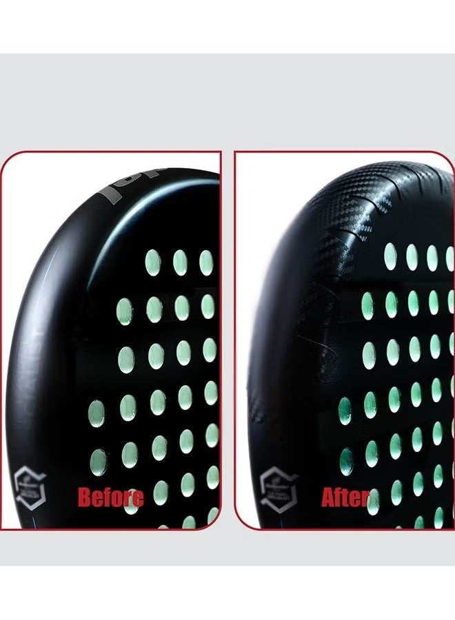 Happy D Racket Protector, Carbon Fiber Texture – Large | Lightweight & Durable for Maximum Edge Protection | Universal Fit, Easy to Apply - Image 5