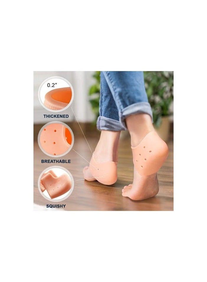 واقيات كعب من السيليكون الفاخر للأحذية، وأكواب كعب من الجل ونعل مبطن للنساء والرجال، وأكواب نعل مبطنة لعلاج التهاب اللفافة الأخمصية لتخفيف تشققات نعل القدم ومنع ظهور البثور - Image 3