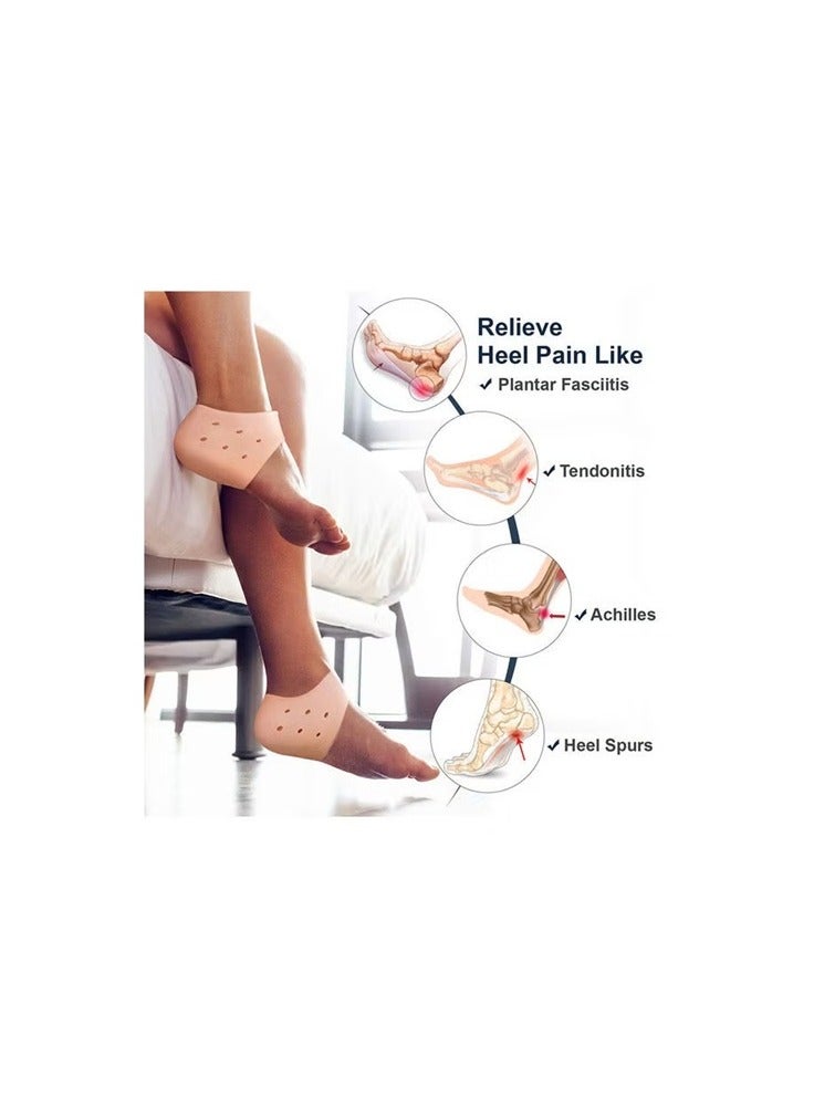 واقيات كعب من السيليكون الفاخر للأحذية، وأكواب كعب من الجل ونعل مبطن للنساء والرجال، وأكواب نعل مبطنة لعلاج التهاب اللفافة الأخمصية لتخفيف تشققات نعل القدم ومنع ظهور البثور - Image 4