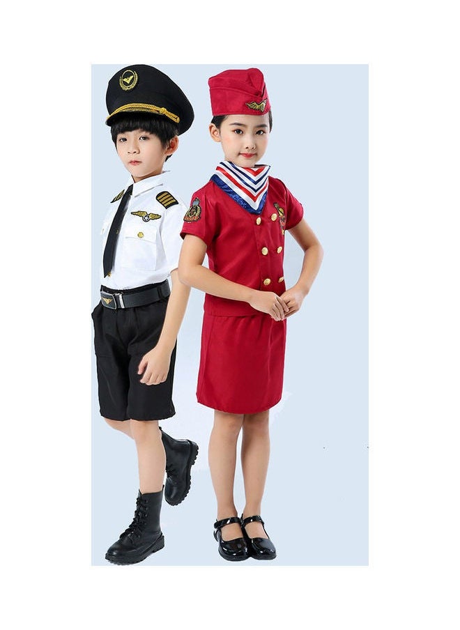 NIBEMINENT Children's Flight Attendant Clothes Little Pilot Cosplay Costume Set 110cm  - Image 4