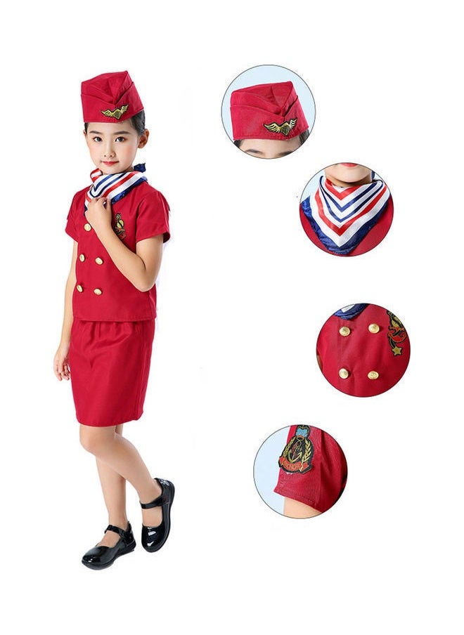 NIBEMINENT Children's Flight Attendant Clothes Little Pilot Cosplay Costume Set 110cm  - Image 2