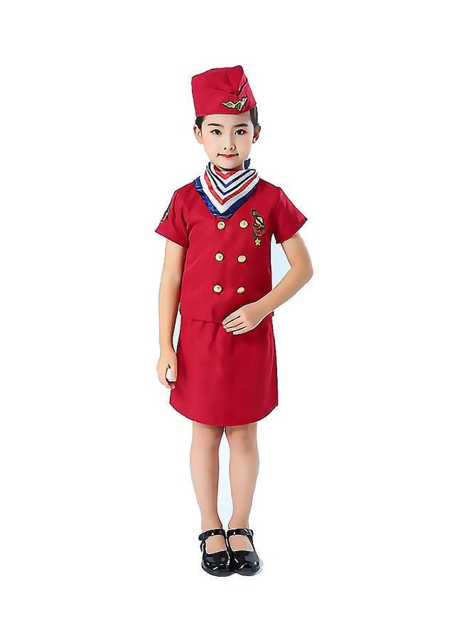 NIBEMINENT Children's Flight Attendant Clothes Little Pilot Cosplay Costume Set 110cm  - Image 3