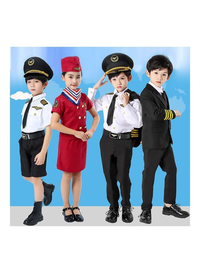 NIBEMINENT Children's Flight Attendant Clothes Little Pilot Cosplay Costume Set 110cm  - Image 5