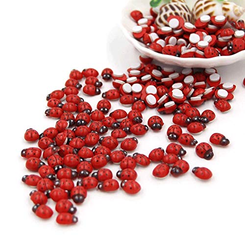 Shindel 100-Pack Wooden Ladybug Stickers, Self-Adhesive Realistic 3D Decor for DIY Crafts, Scrapbooks, Home Garden & Party Decoration - Image 1