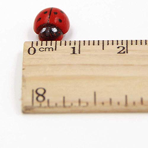 Shindel 100-Pack Wooden Ladybug Stickers, Self-Adhesive Realistic 3D Decor for DIY Crafts, Scrapbooks, Home Garden & Party Decoration - Image 3