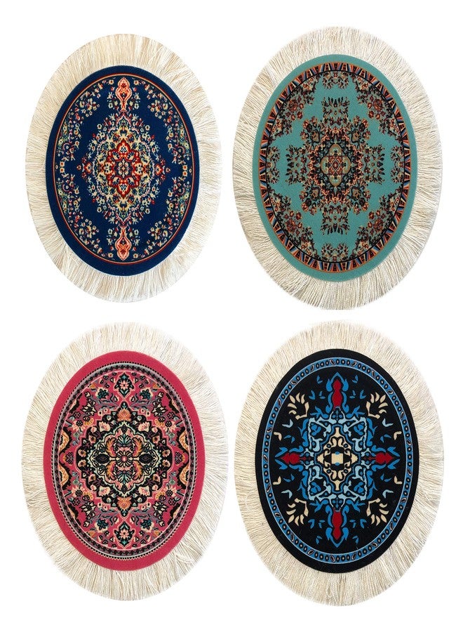 Inusitus Dollhouse Rugs - Miniature Carpets for Dolls - Round - 5" - Set of 4 - Image 1