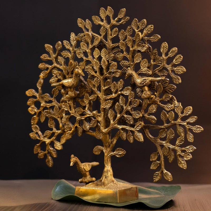 The Advitya Kalpvriksha Brass Tree Vastu Feng Shui Table Or Home Decor Showpiece Decorative Item for Wealth Good Luck Success Office Diwali Housewarming Gift Dhanteras 11 Inch - Image 3