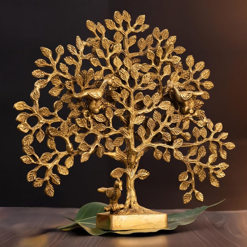 The Advitya Kalpvriksha Brass Tree Vastu Feng Shui Table Or Home Decor Showpiece Decorative Item for Wealth Good Luck Success Office Diwali Housewarming Gift Dhanteras 11 Inch - Image 2