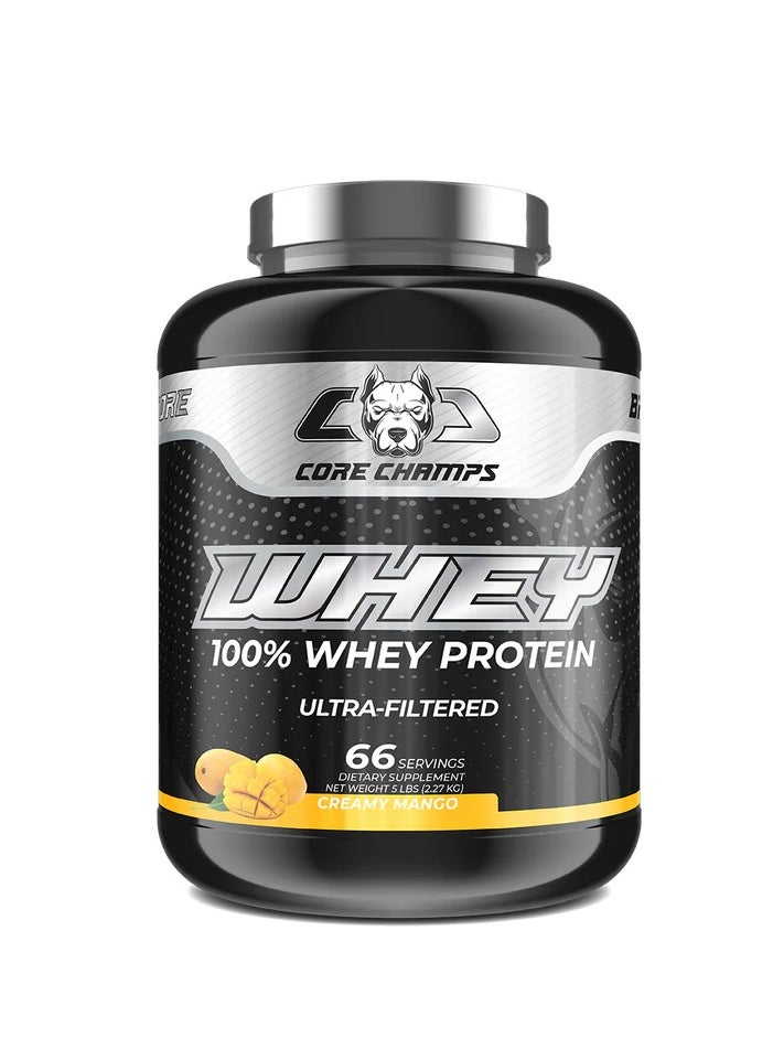 CORE CHAMPS - 100% Whey Protein Mango Smoothie 5Lbs 66 Servings - Image 1