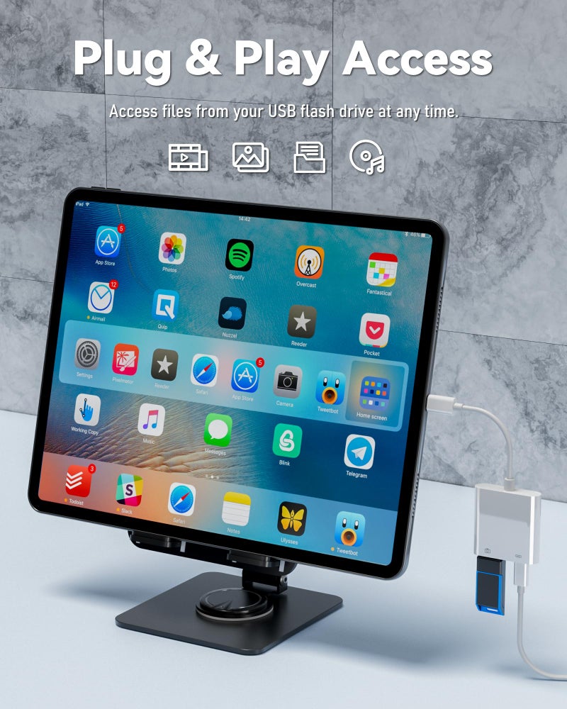YOFEEPOP USB C to USB Camera Adapter with 30W PD Charging Port, OTG Cable Compatible with for iPhone 17/16/15 iPad Android Phone Tablet, USB 3.0 Female for Flash Drives, Keyboards, Mice, and More - Image 5