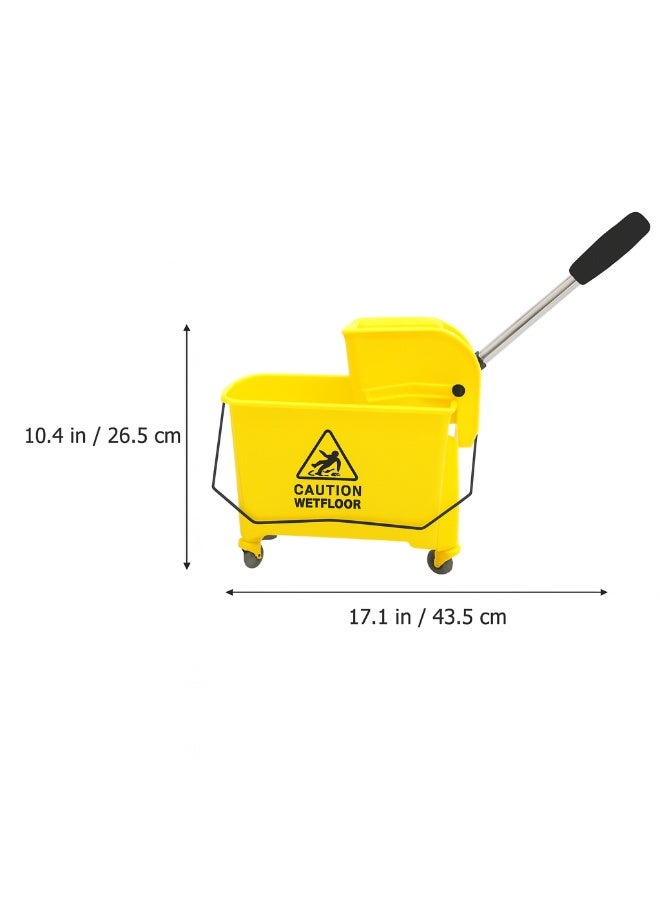 مورال دلو ممسحة بسعة 20 لتر مع عصارة وعجلات – دلو تنظيف متين بمقبض وعلامة تحذير – مثالي للاستخدام المنزلي والتجاري - Image 2