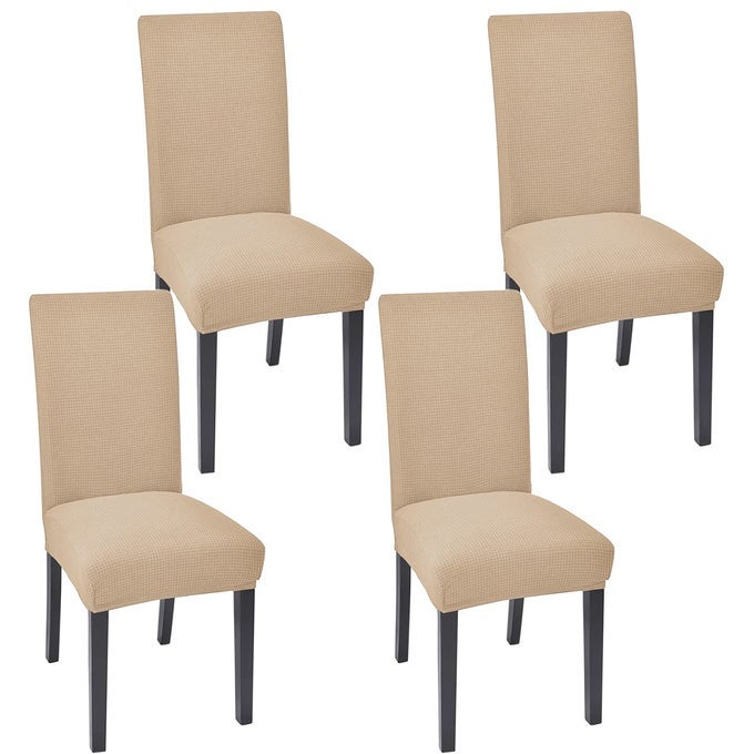 CHAIR COVERS FOR DINING ROOM SET OF 4 KITCHEN CHAIR COVERS DINING ROOM CHAIR COVERS CHAIR SLIPCOVER PARSONS CHAIR COVERS LIGHT KHAKI