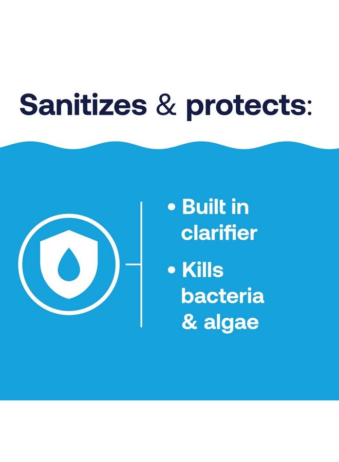 اتش تي اتش أقراص الكلور HTH 42049 للعناية بحمام السباحة مقاس 1 بوصة، معقم حمام السباحة مع مادة مصفية مضافة - يقضي على البكتيريا والطحالب، يجعل الماء نظيفًا وصافيًا، يعقم ويحمي - يذوب ببطء، 1.5 رطل - Image 2